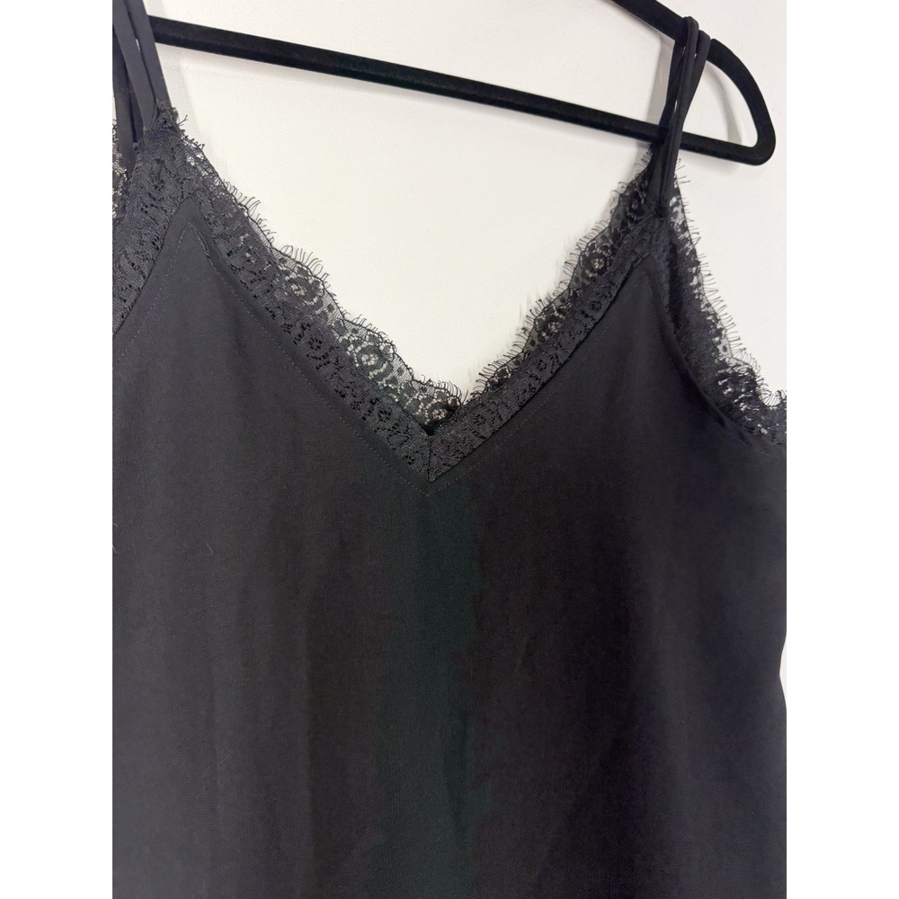 Zara Women's Black Solid Lace Chemise Slip, Adjustable Straps, Size S - Picture 3 of 4